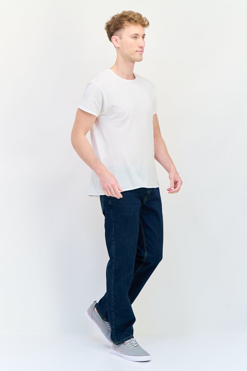 Celio Men Regular Fit Washed Stretchable Denim Jeans, Dark Blue - Image 4