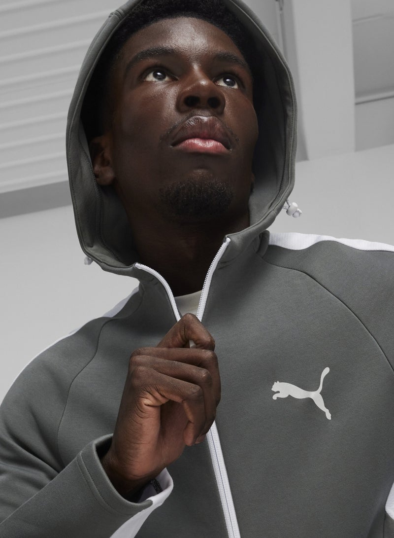 PUMA EVOSTRIPE Mens Grey Full-Zip Hoodie  - Image 5