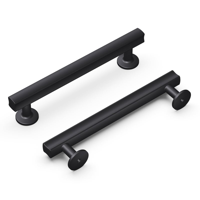 Hickory Hardware 1 Pack Solid Core Kitchen Cabinet Pulls Luxury Cabinet Handles Hardware for Doors Dresser Drawers 5116 Inch 128mm Hole Center Matte Black Woodward Collection - Image 2