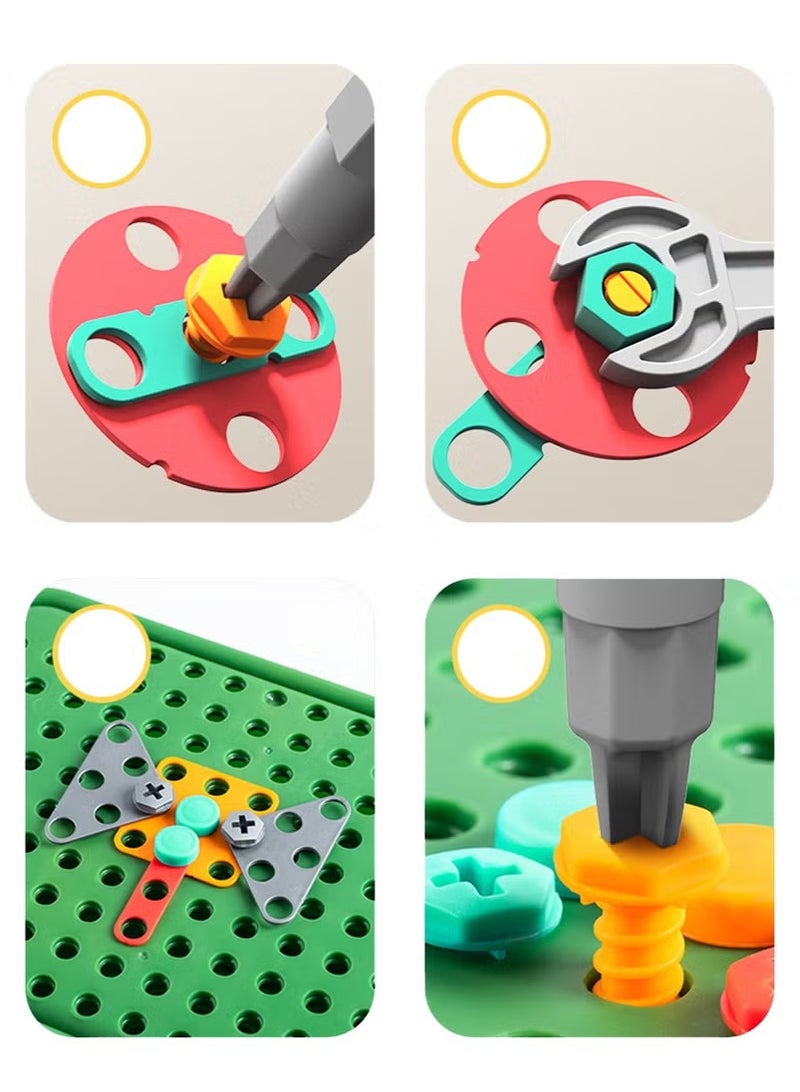 Electric Drill Building Set for Kids - 450 Pcs Construction Toolbox with Montessori Puzzles, Learning Educational Gift - Image 3