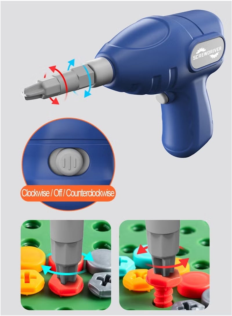 Electric Drill Building Set for Kids - 450 Pcs Construction Toolbox with Montessori Puzzles, Learning Educational Gift - Image 2