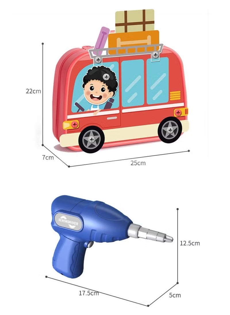 Electric Drill Building Set for Kids - 450 Pcs Construction Toolbox with Montessori Puzzles, Learning Educational Gift - Image 4