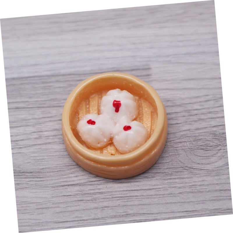 Miniature Steamed Food Models 10Pcs Realistic Colors Dollhouse Decor Teaching Aid - Image 4