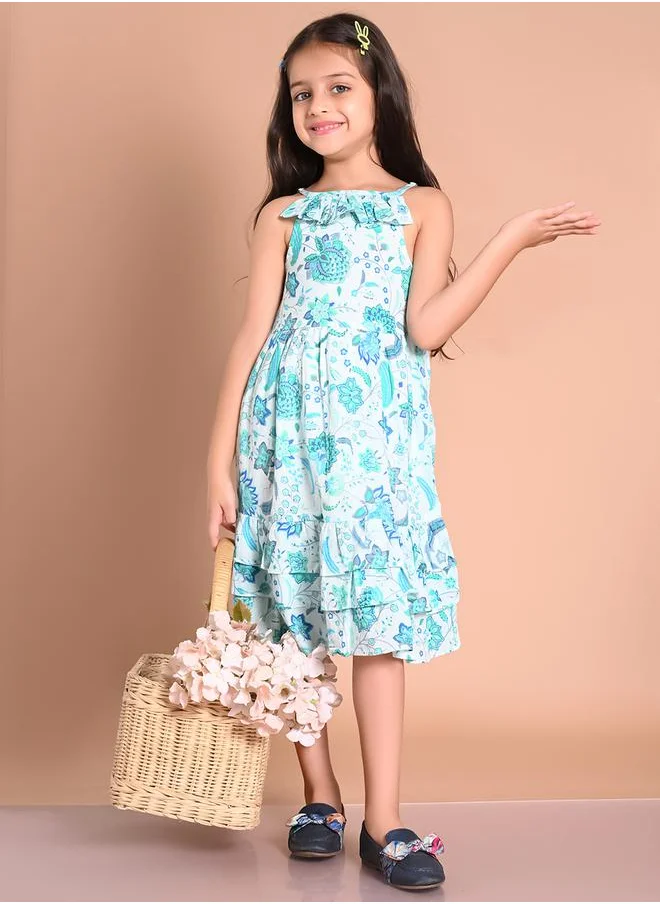 ليلك Strappy Layered Dress with Ruffle Detail by Styli