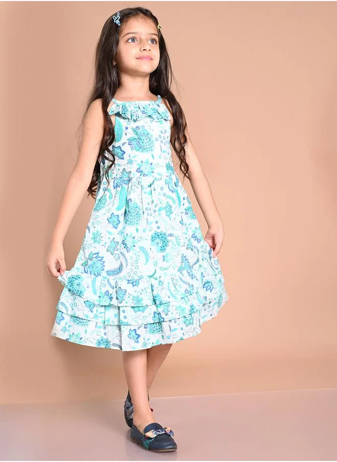ليلك Strappy Layered Dress with Ruffle Detail by Styli