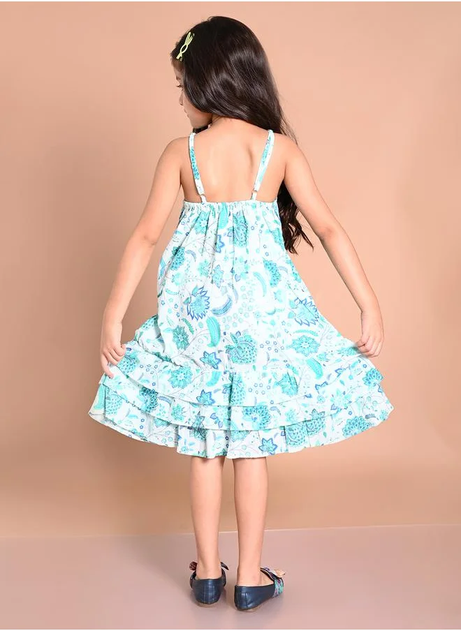 ليلك Strappy Layered Dress with Ruffle Detail by Styli