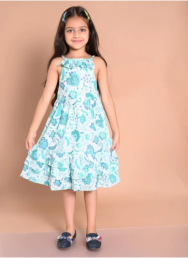 ليلك Strappy Layered Dress with Ruffle Detail by Styli
