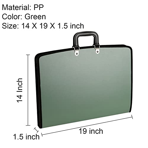 Acocony 11x17 Portfolio with Zipper Closure PP Material Oxford Cloth Edge Waterproof Green 1 Pack - Image 2