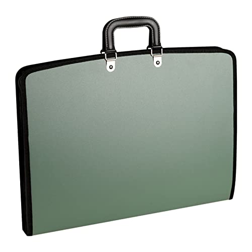 Acocony 11x17 Portfolio with Zipper Closure PP Material Oxford Cloth Edge Waterproof Green 1 Pack - Image 1
