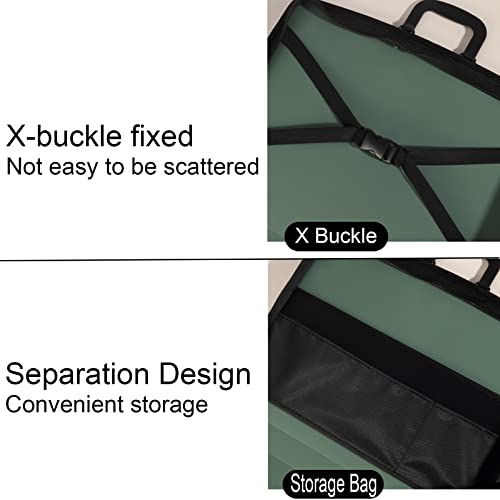 Acocony 11x17 Portfolio with Zipper Closure PP Material Oxford Cloth Edge Waterproof Green 1 Pack - Image 3