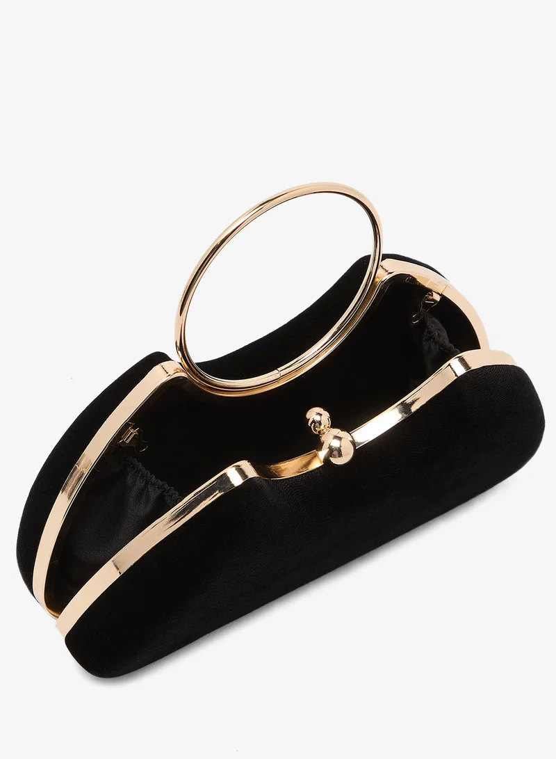 Glamorous  Velvet Clutch Bag with Detachable Gold Crossbody Strap for Women | Best Price UAE