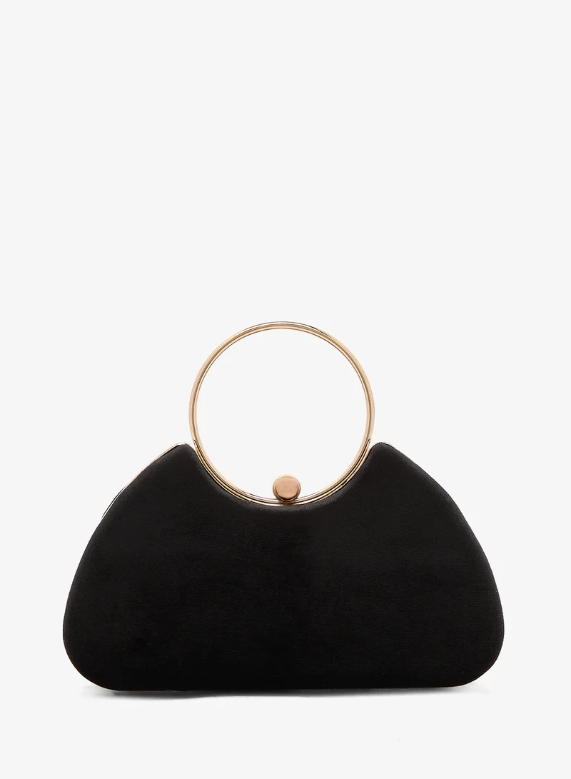 جلاموروس Velvet Clutch Bag with Detachable Gold Crossbody Strap