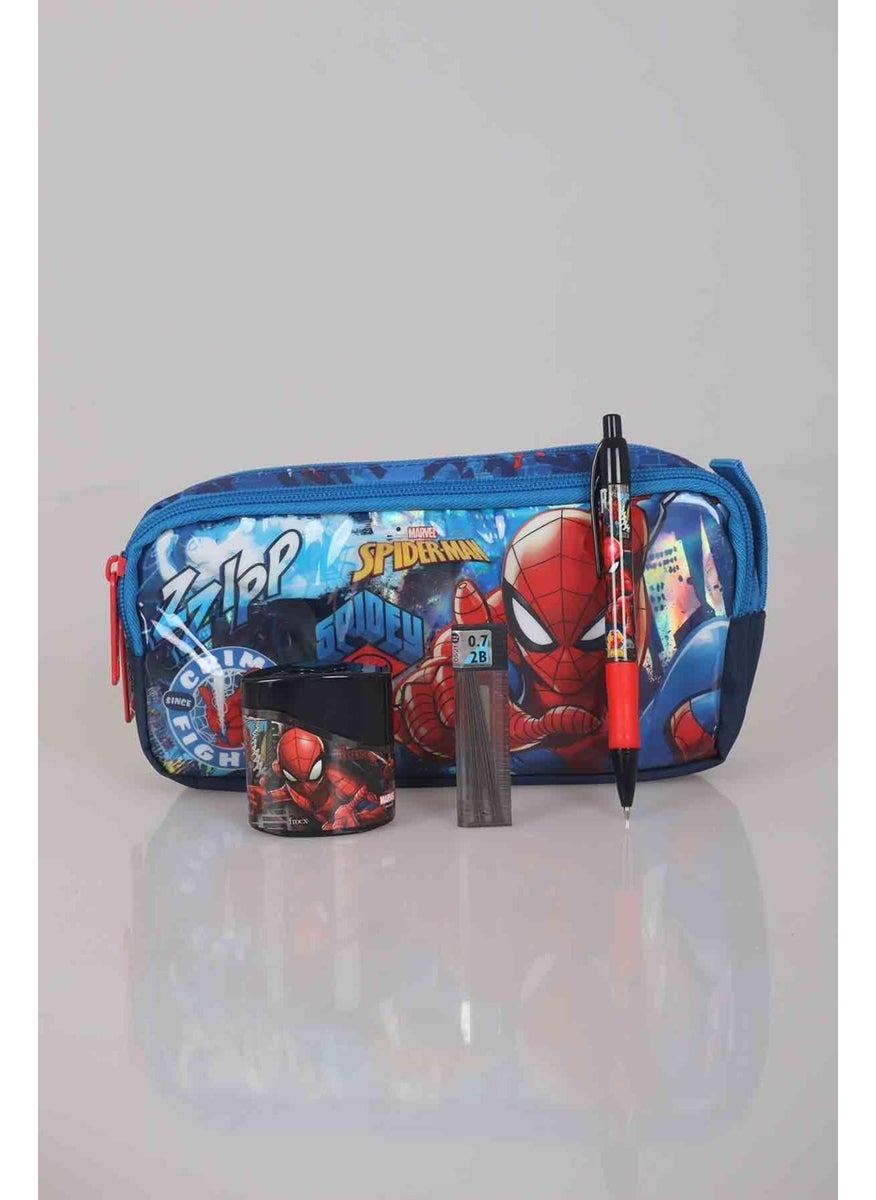 SPIDERMAN LICENSED STATIONERY SET PEN BAG, VERSATILE TIP PEN, DOUBLE BLADE PEN Sharpener, 0.7 MM TIP  - Image 1