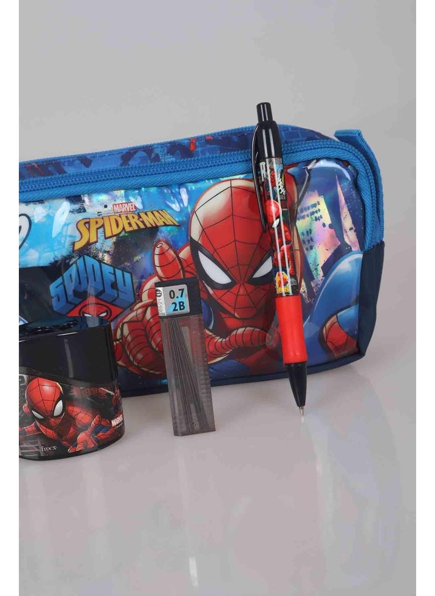 SPIDERMAN LICENSED STATIONERY SET PEN BAG, VERSATILE TIP PEN, DOUBLE BLADE PEN Sharpener, 0.7 MM TIP  - Image 2