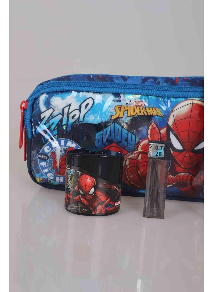 SPIDERMAN LICENSED STATIONERY SET PEN BAG, VERSATILE TIP PEN, DOUBLE BLADE PEN Sharpener, 0.7 MM TIP  - Image 3