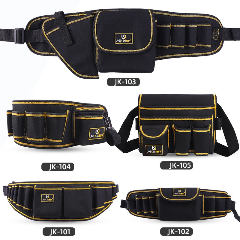 Multi-Function Tool Waist Bag Oxford Cloth Wear-Resistant Tool Kit Maintenance Tool Storage Bag Small Hardware Electrician Waist Bag - Image 2