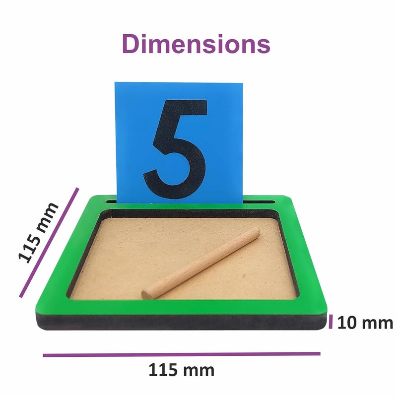 Tantrums Coloured Sand Paper Number with Tray - Educational Learning Aid for Kids - Image 2