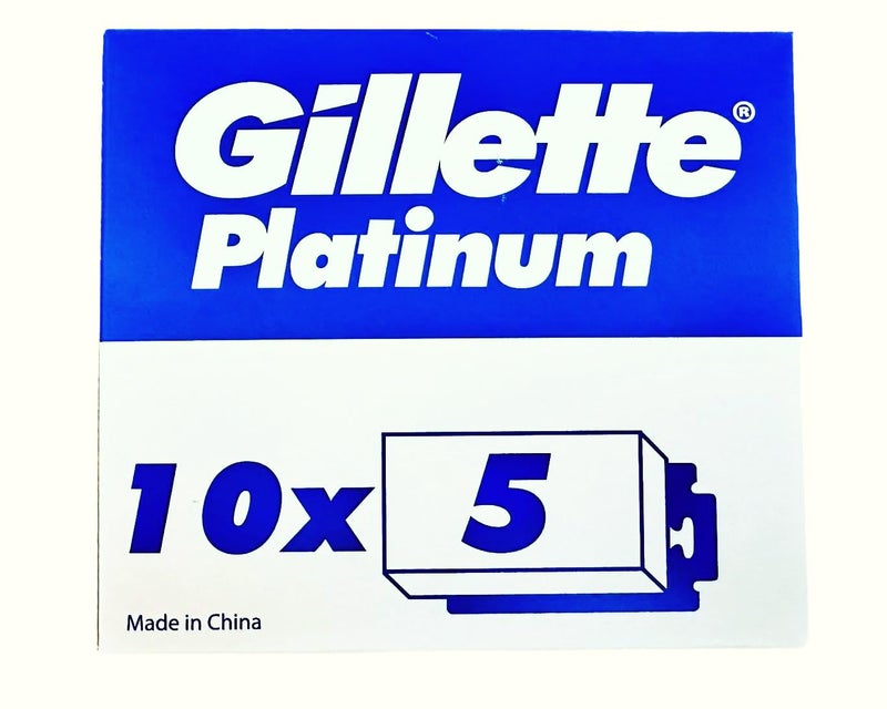 Gillette شفرات حلاقة جيليت دابل إيدج بلاتينيوم للرجال، عبوة من 50 شفرة حديد مقاوم للصدأ - Image 3