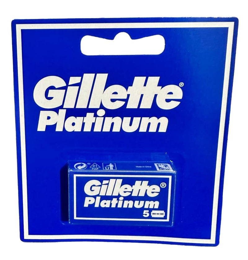 Gillette شفرات حلاقة جيليت دابل إيدج بلاتينيوم للرجال، عبوة من 50 شفرة حديد مقاوم للصدأ - Image 4