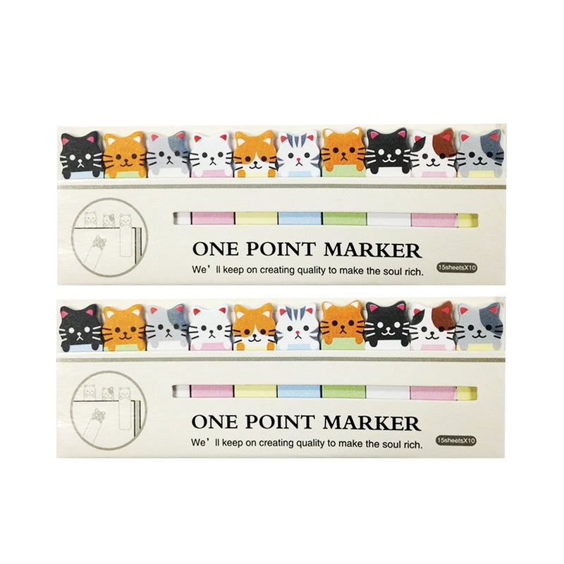 Wrapables Bookmark Flag Tab Sticky Notes Kitties Set of 2