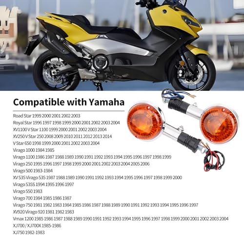AWSZH Universal Motorcycle Rear Turn Signal Indicator Light Compatible with Yamaha XV250 V Star 250 2008-2014 V Star 650 1998-2004 XV1100 V Star 1100 Virago 1000 XV 535 Virago 535 XJ700X XJ750 - Image 4