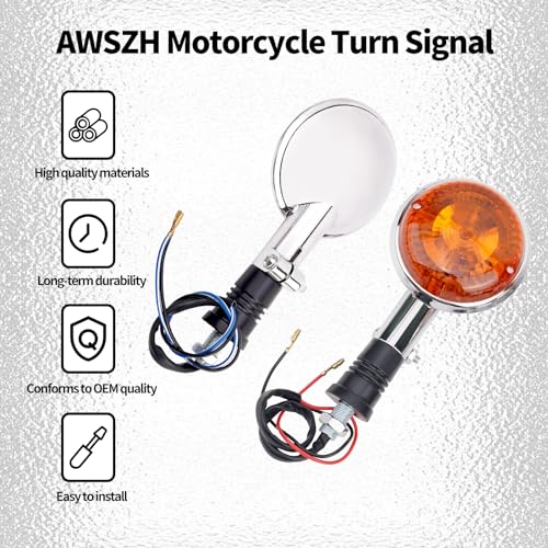 AWSZH Universal Motorcycle Rear Turn Signal Indicator Light Compatible with Yamaha XV250 V Star 250 2008-2014 V Star 650 1998-2004 XV1100 V Star 1100 Virago 1000 XV 535 Virago 535 XJ700X XJ750 - Image 5