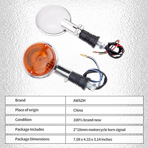 AWSZH Universal Motorcycle Rear Turn Signal Indicator Light Compatible with Yamaha XV250 V Star 250 2008-2014 V Star 650 1998-2004 XV1100 V Star 1100 Virago 1000 XV 535 Virago 535 XJ700X XJ750 - Image 2