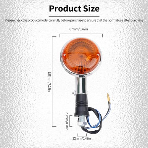 AWSZH Universal Motorcycle Rear Turn Signal Indicator Light Compatible with Yamaha XV250 V Star 250 2008-2014 V Star 650 1998-2004 XV1100 V Star 1100 Virago 1000 XV 535 Virago 535 XJ700X XJ750 - Image 3