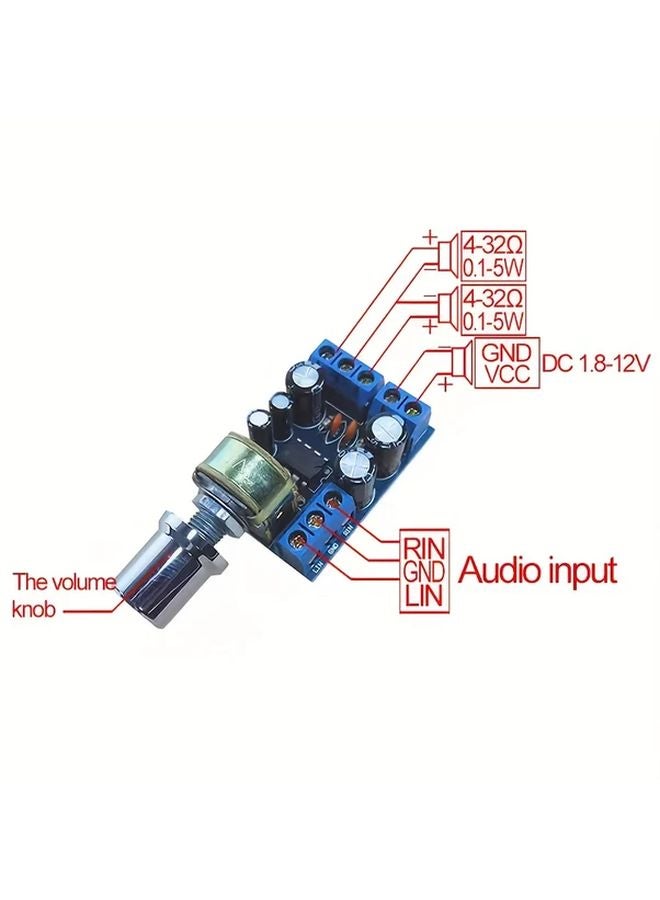 TDA2822M AMP BOARD Mini 2 0 Channel Stereo Audio Amplifier with Volume Control - Image 4