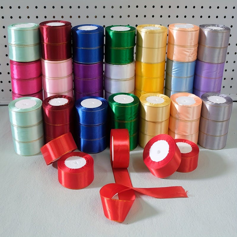 White Golden Edged Ribbon 1 57 Inch 25 Yards 4 Pack For Holiday Gift Wrapping - Image 4
