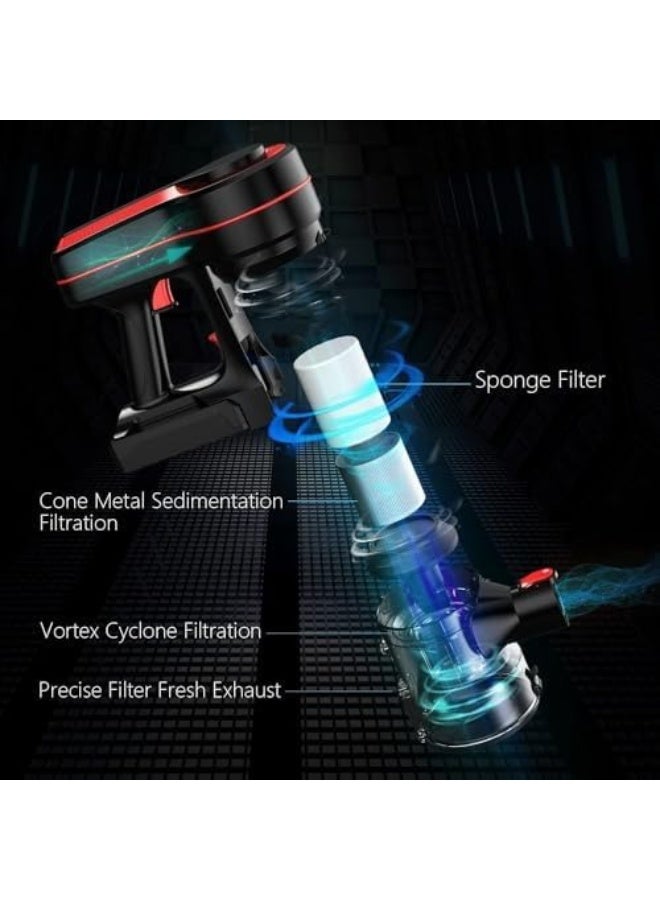 سنشر مكنسة كهربائية لاسلكية 30 كيلو باسكال، تصميم 4 في 1 خفيفة الوزن، مزودة بمحرك قوي 350 واط وبطارية قابلة للفصل، مثالية للمنزل والسيارة والسجاد وشعر الحيوانات الأليفة - Image 4