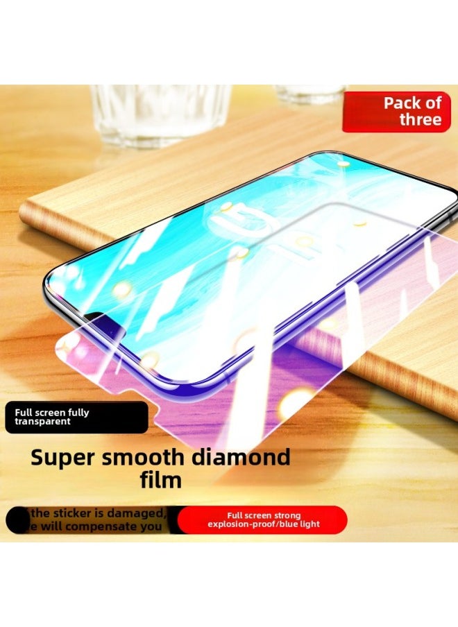 Generic For Vivos7 Tempered Film S7 Mobile Phone Film Vovis7e Vitality Version Vivo Full Screen S7e Peep Screen Vivi-Colour:[diamond Full Screen Transparent] Blue Light Eye Protection [3 Pieces]-Size:Vivo S7e Active Edition  - Image 1