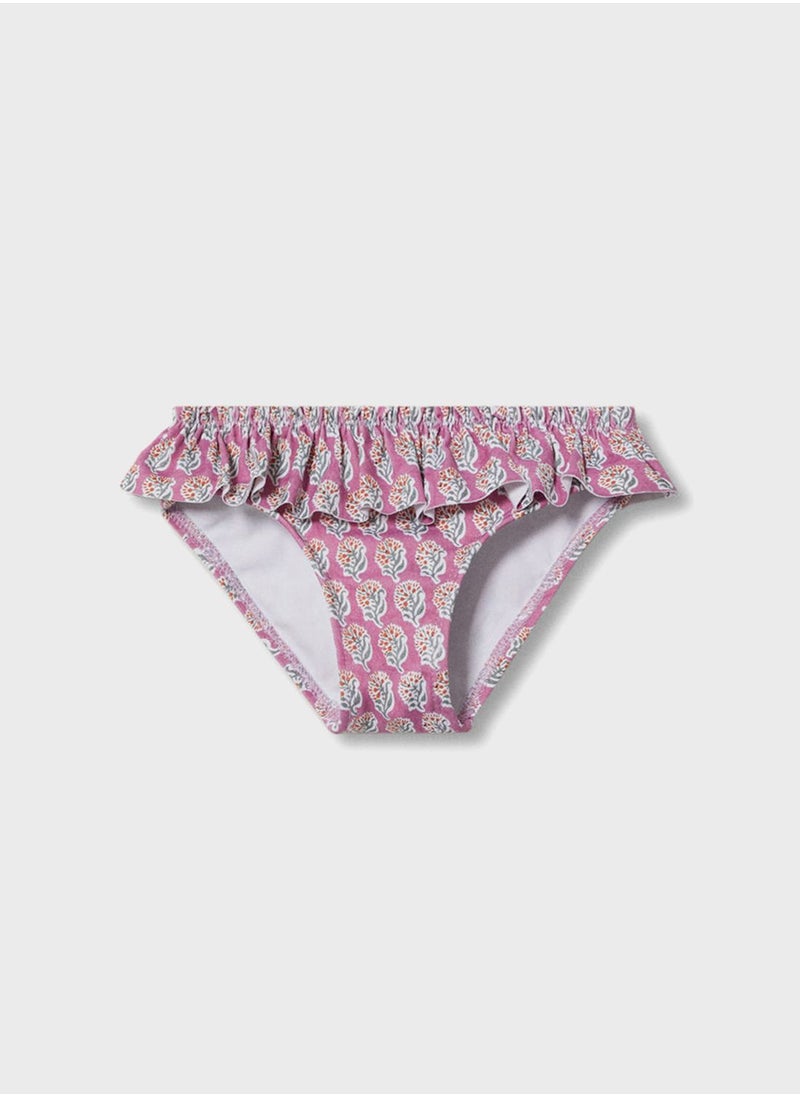 MANGO - Infant Floral Ruffle Bikini Bottoms - Image 1