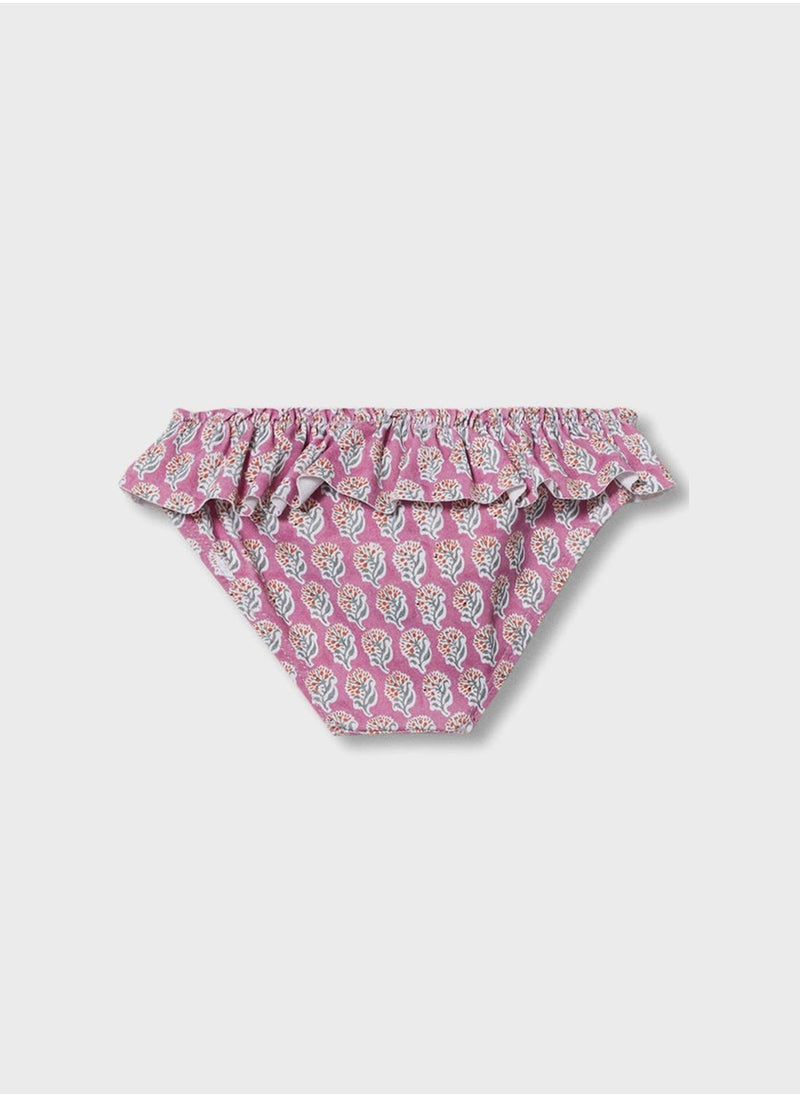 MANGO - Infant Floral Ruffle Bikini Bottoms - Image 1