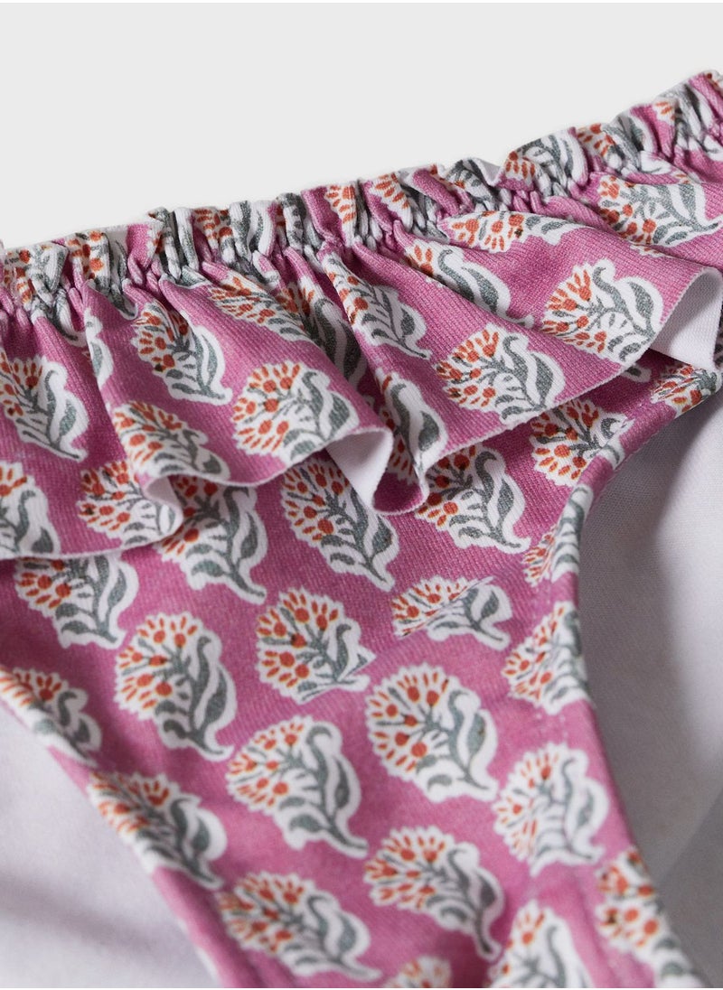 MANGO - Infant Floral Ruffle Bikini Bottoms - Image 1