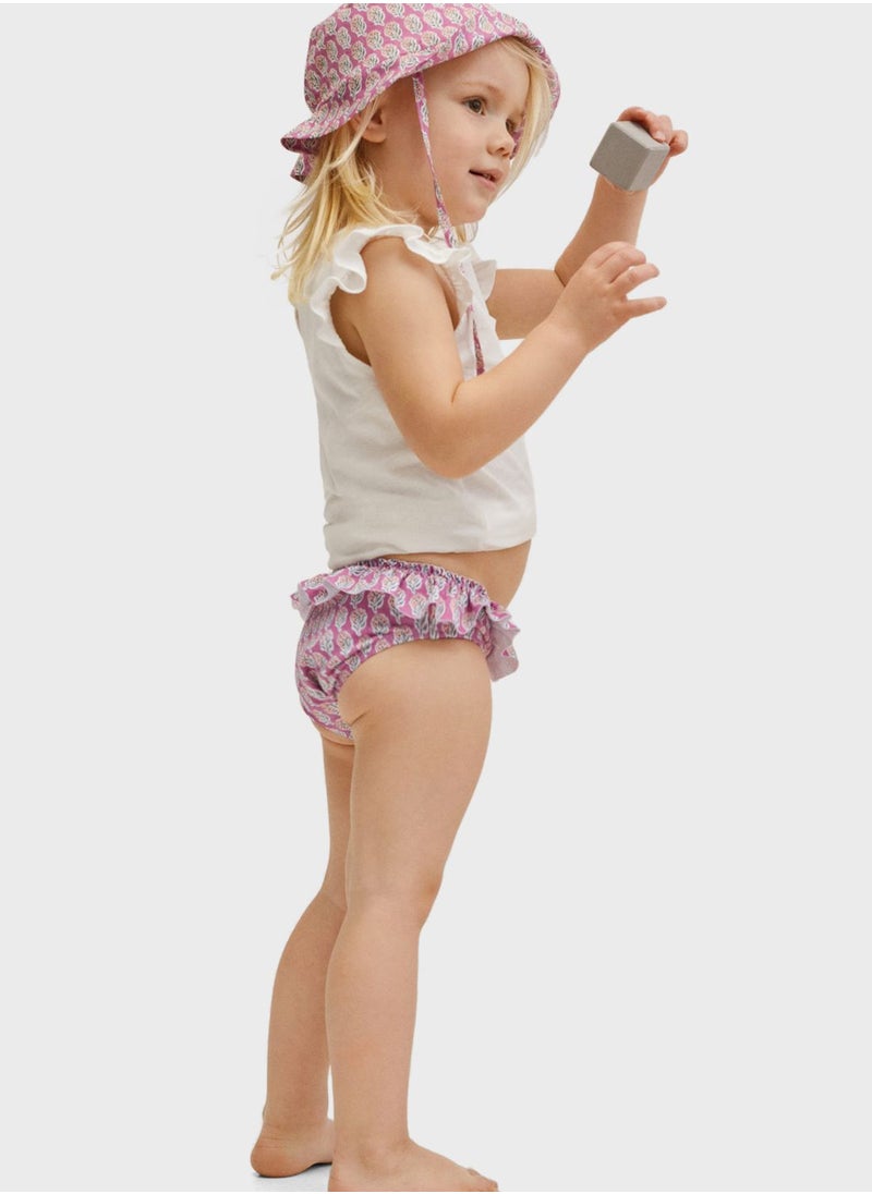 MANGO - Infant Floral Ruffle Bikini Bottoms - Image 1