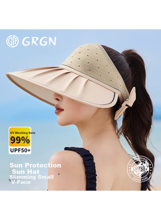 Grgn Sun Protection Hat For Women, Sun Visor Hat, Sunhat, Shell Hat, Visor Hat, Summer Outdoor Face-covering Uv Protection Hat For Wome - Image 1