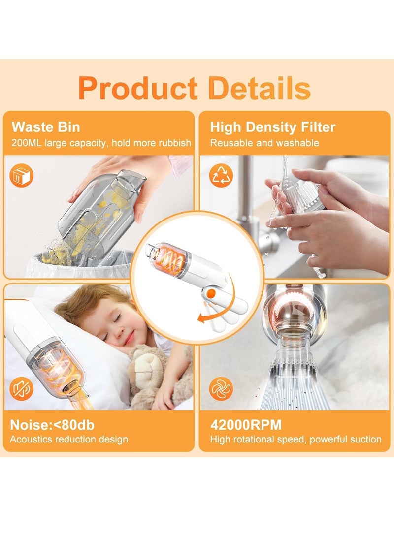 SYOSI Handheld Car Vacuum Cleaner, 15000Pa Vacuum Cleaner and Air Duster, 120W High Power Wet and Dry Handheld Car Vacuum Cleaner with 3-Angle Adjustable Handle, Suitable for Car, Home, Office, Pets - Image 5
