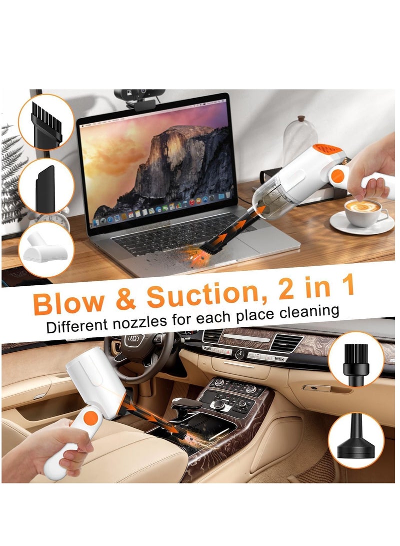 SYOSI Handheld Car Vacuum Cleaner, 15000Pa Vacuum Cleaner and Air Duster, 120W High Power Wet and Dry Handheld Car Vacuum Cleaner with 3-Angle Adjustable Handle, Suitable for Car, Home, Office, Pets - Image 2