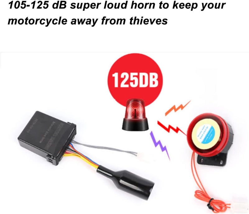 Motorcycle Anti Theft Alarm Motorcycle Alarm System PKE Sensing LCD Display Multifunction Anti Theft Device for ATV Offroad Vehicle (Black Case with Tire Pressure Monitor Sensor) - Image 5