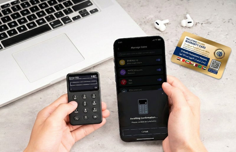 SafePal X1 Hardware Wallet | High-Speed Crypto Cold Storage with 12-Button Keypad, 1.8" Large Screen, Bluetooth 5.0, EAL6+ Secure Element, Open Source, Supports 100+ Blockchains & NFTs - Black - Image 3