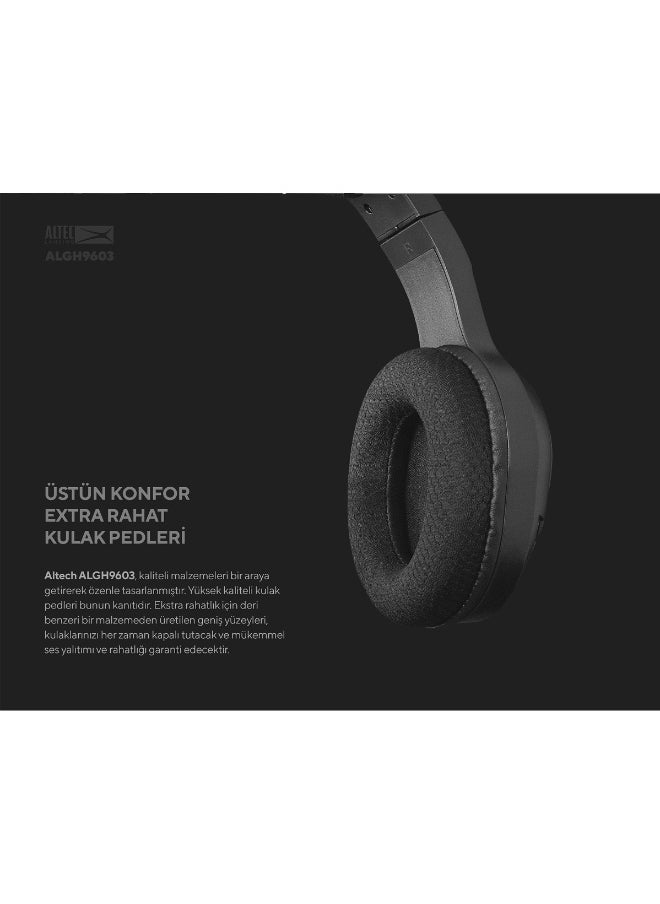 ALGH9603 Gaming Headset - Mesh Earcups - Noise Cancelling Microphone - Inline Volume Control - Breaded Cable