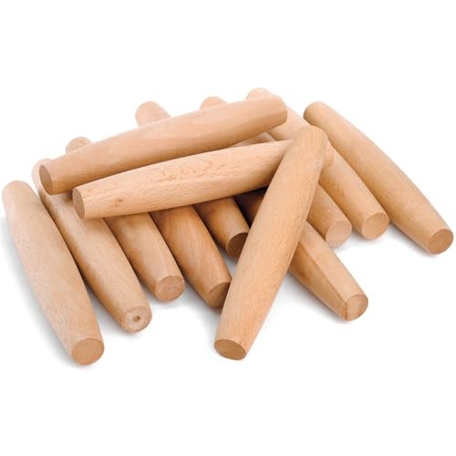 Elsjoy 12 Pack 8 Inch Small Wood Rolling Pins, Non-Stick Wooden Dough Roller Pin for Baking Pie, Cookie, Pasta, Dumpling - Image 1