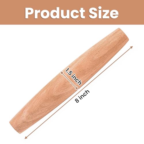 Elsjoy 12 Pack 8 Inch Small Wood Rolling Pins, Non-Stick Wooden Dough Roller Pin for Baking Pie, Cookie, Pasta, Dumpling - Image 2