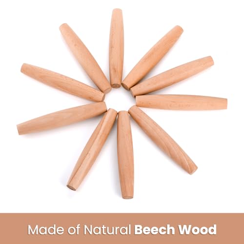 Elsjoy 12 Pack 8 Inch Small Wood Rolling Pins, Non-Stick Wooden Dough Roller Pin for Baking Pie, Cookie, Pasta, Dumpling - Image 4