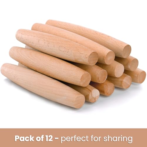 Elsjoy 12 Pack 8 Inch Small Wood Rolling Pins, Non-Stick Wooden Dough Roller Pin for Baking Pie, Cookie, Pasta, Dumpling - Image 3