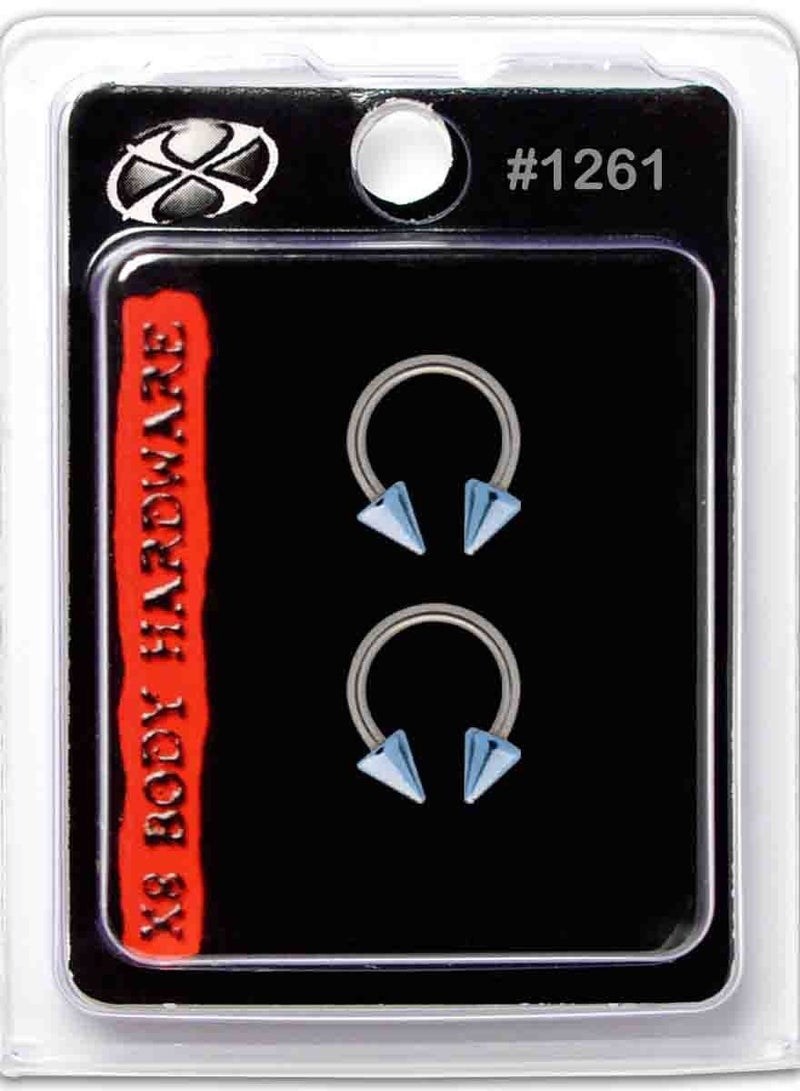 إكس 8 بودي هاردوير الفولاذ المقاوم للصدأ الجراحية 316L سبايك دائري أكريليك LT الأزرق - Image 2