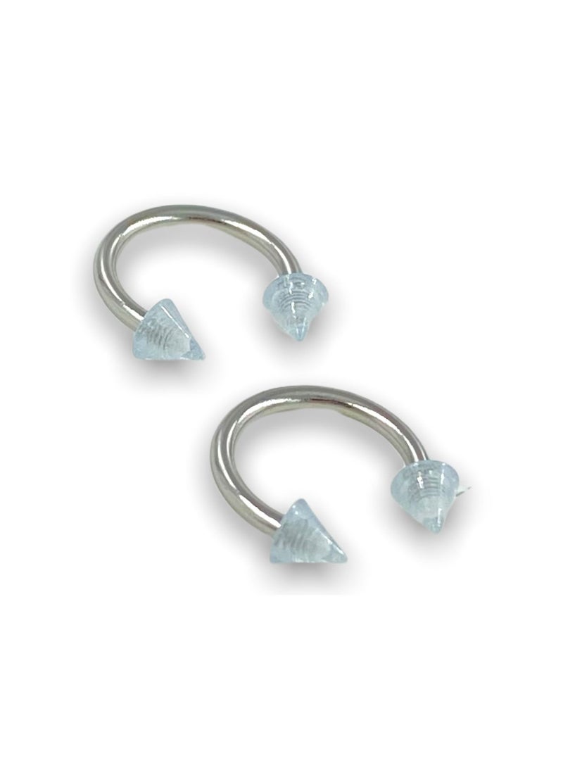 إكس 8 بودي هاردوير الفولاذ المقاوم للصدأ الجراحية 316L سبايك دائري أكريليك LT الأزرق - Image 1