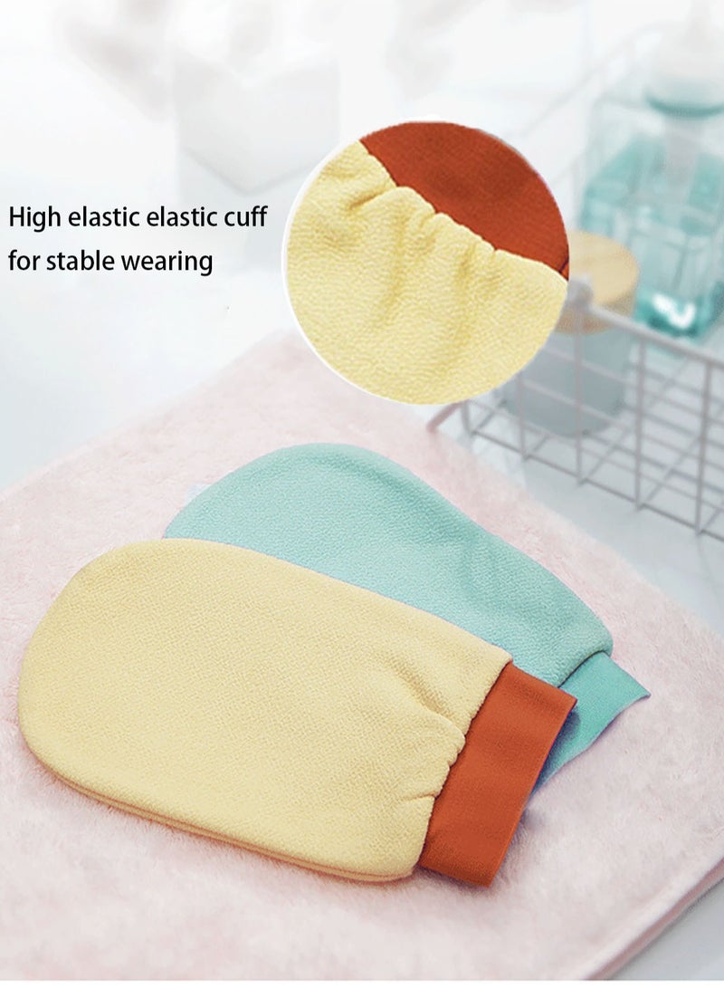 GoodTool 4Pcs Double-Sided Bath Gloves Deep Exfoliating Gloves Suitable for Cleansing Dead or Dry Skin  for Both Men and Women  - Image 4