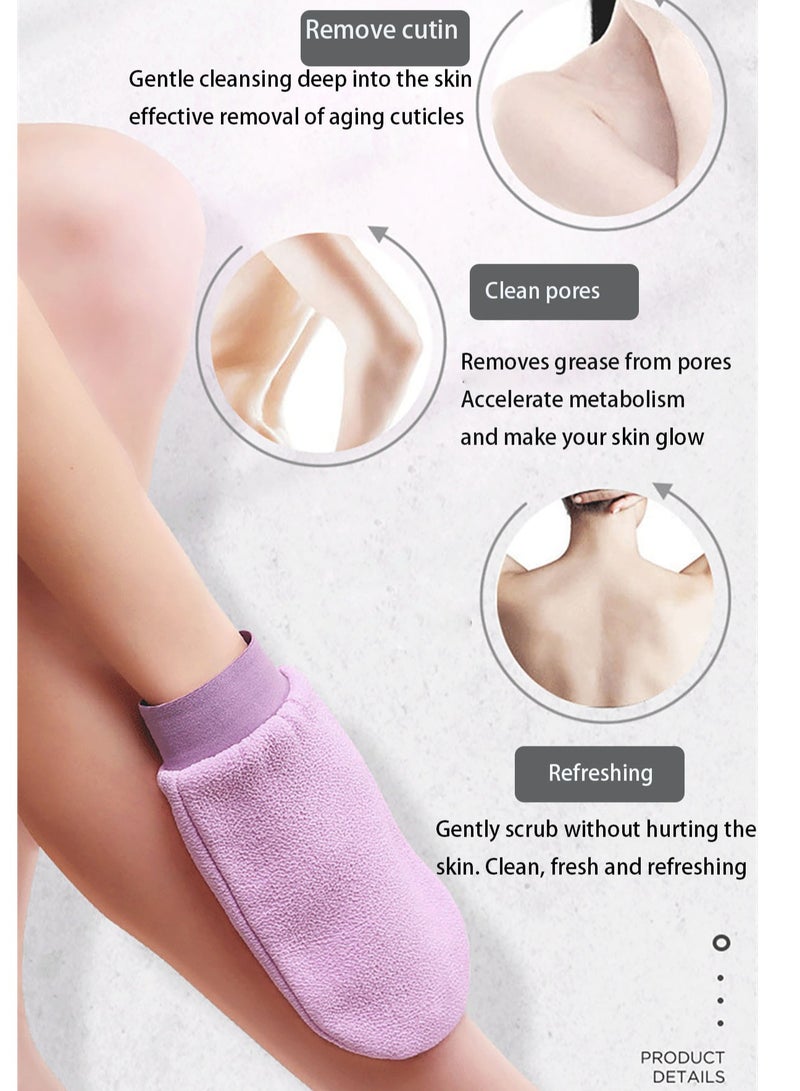 GoodTool 4Pcs Double-Sided Bath Gloves Deep Exfoliating Gloves Suitable for Cleansing Dead or Dry Skin  for Both Men and Women  - Image 5